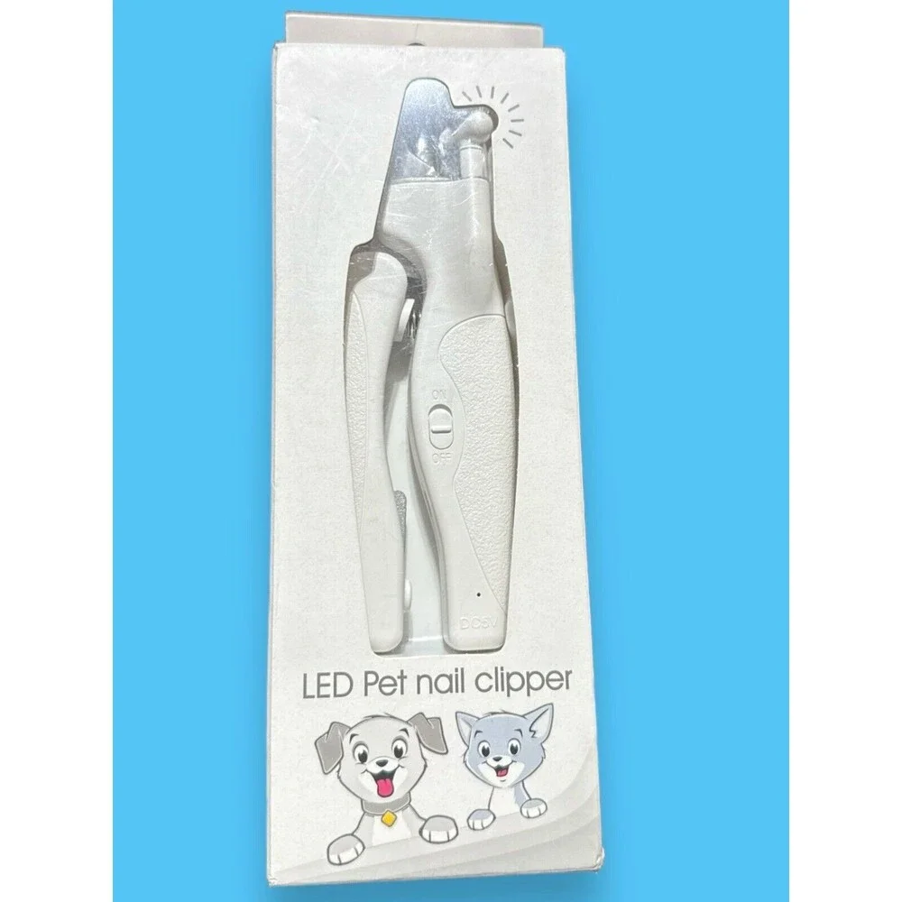 Professional Pet Nail Clippers w/File & USB Charging Cord, Safe Ergonomic Handle